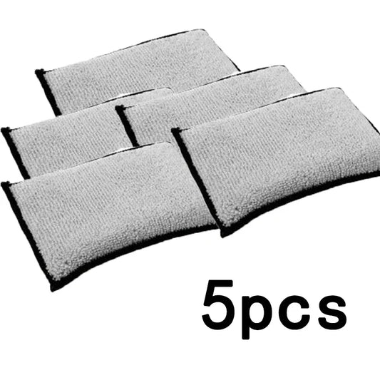 5PCS Dual-Sided Microfiber Interior Scrubbing Sponges